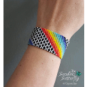 Ribbon Overlay Bracelet Pattern - Even Count Peyote - Click Image to Close